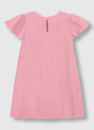 Carinhoso - Vestido Curto Amplo Acetinado Rosa - CARINHOSO