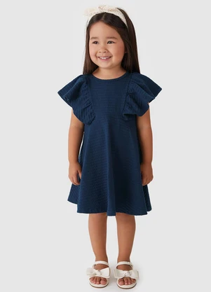 Carinhoso - Vestido Curto Amplo Azul Marinho - CARINHOSO