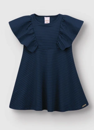 Carinhoso - Vestido Curto Amplo Azul Marinho - CARINHOSO