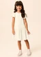 Malwee Kids - Vestido Curto Amplo Canelado Linho Off White - variação: Off White