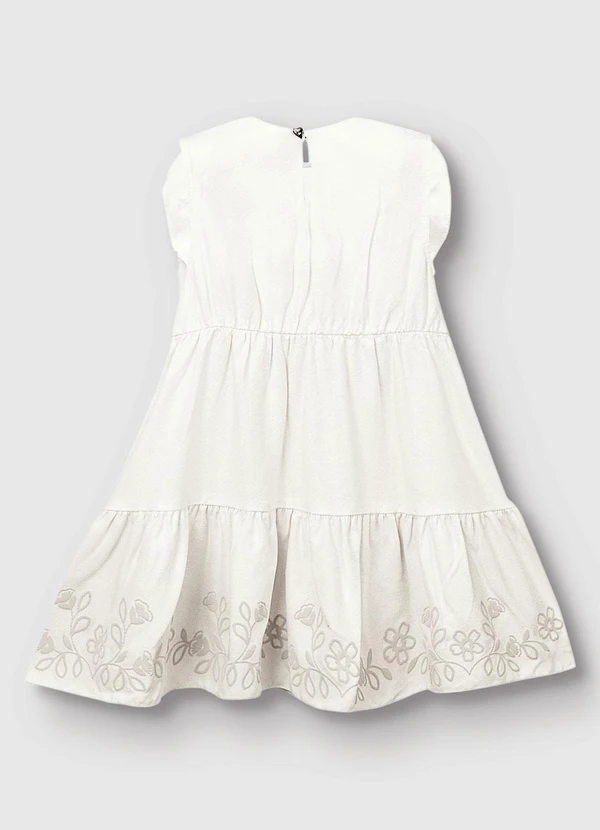 Carinhoso - Vestido Curto Amplo em Viscose Off White 3