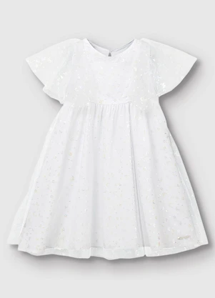 Carinhoso - Vestido Curto Amplo Floral Branco - CARINHOSO