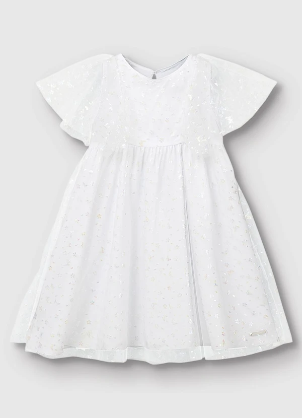 Carinhoso - Vestido Curto Amplo Floral Branco 2