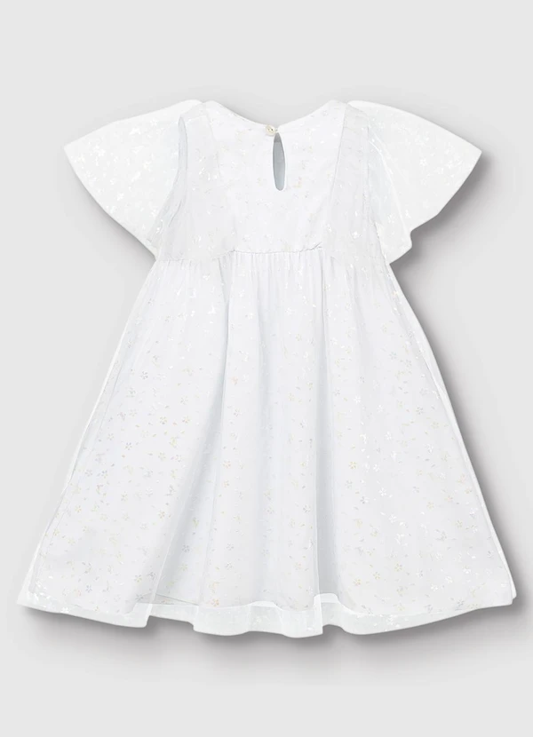 Carinhoso - Vestido Curto Amplo Floral Branco 3
