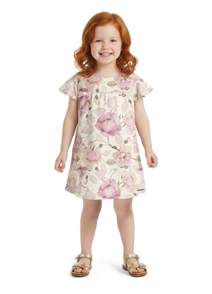 Carinhoso - Vestido Curto Amplo Floral Off White - CARINHOSO