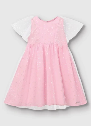 Carinhoso - Vestido Curto Amplo Floral Rosa Claro - CARINHOSO