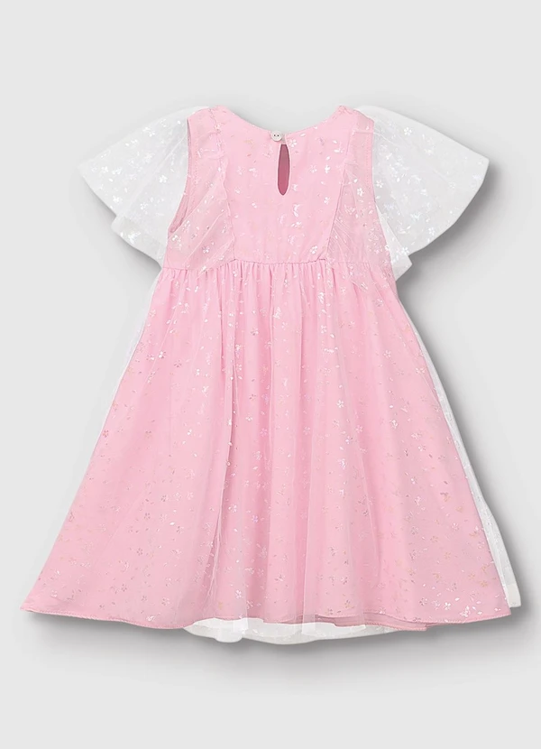 Carinhoso - Vestido Curto Amplo Floral Rosa Claro 2