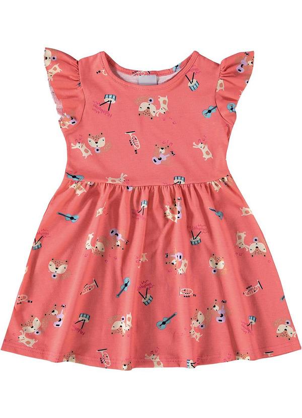 Malwee Kids - Vestido Curto Bichinhos Godê Laranja