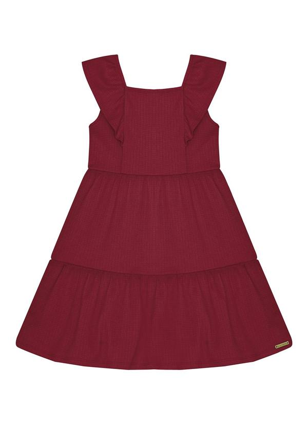 Alakazoo - Vestido Curto com Babados em Malha Vermelho