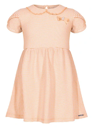 Alakazoo - Vestido Curto com Bordado e Laço Laranja - ALAKAZOO
