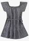 Select - Vestido Curto Infantil com Cinto de Algodão Azul - variação: Preto