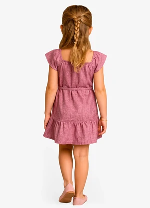 Select - Vestido Curto com Cinto de Algodão Vermelho - SELECT