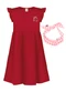 Alakazoo - Vestido Curto com Faixa de Cabelo Vermelho - variação: Vermelho