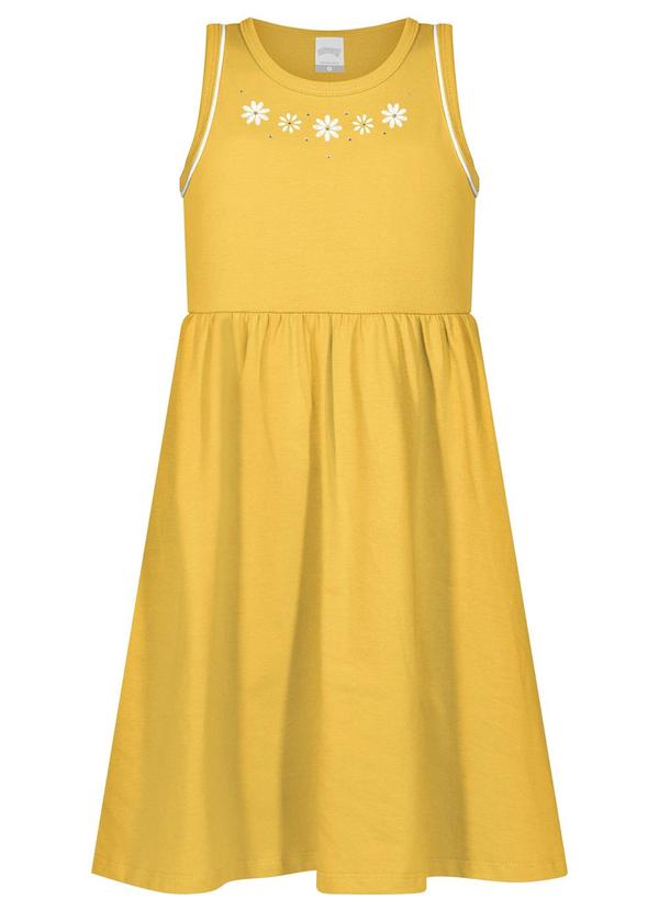 Alakazoo - Vestido Curto com Strass Penteada Amarelo