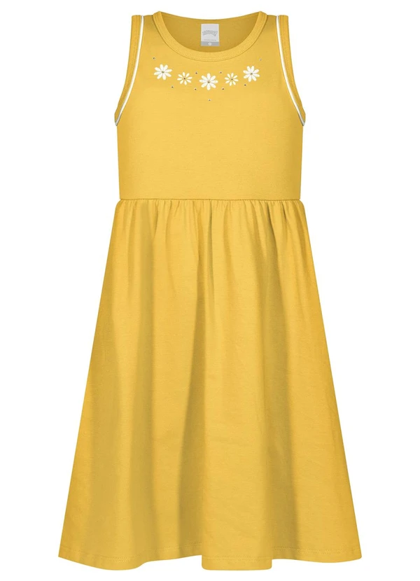 Alakazoo - Vestido Curto com Strass Penteada Amarelo