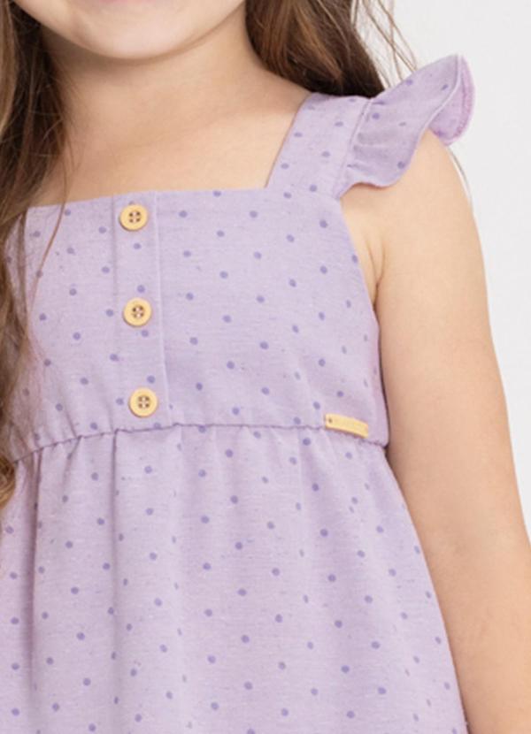 Alakazoo - Vestido Curto de Alças com Babado e Botões Rosa 2