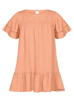 Alakazoo - Vestido Curto de com Bordado e Strass Laranja - ALAKAZOO
