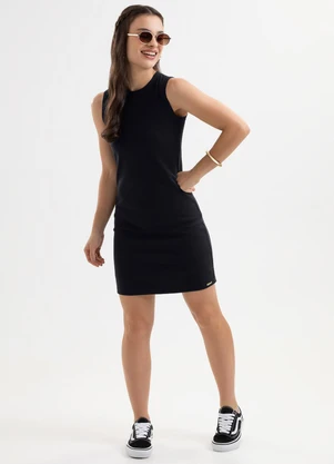 Cativa You - Vestido Curto em Canelado Tricô Preto - CATIVA YOU