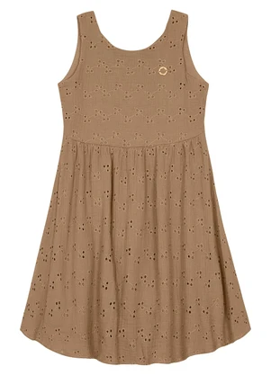 Carinhoso - Vestido Curto em Laíse Marrom - CARINHOSO