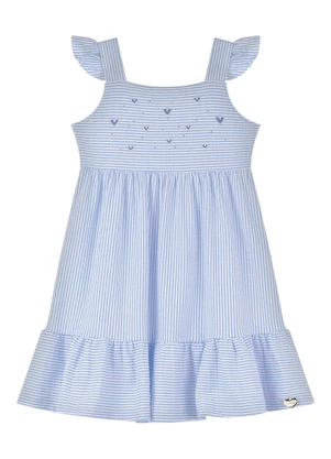 Alakazoo - Vestido Curto em Malha de Algodão Azul - ALAKAZOO