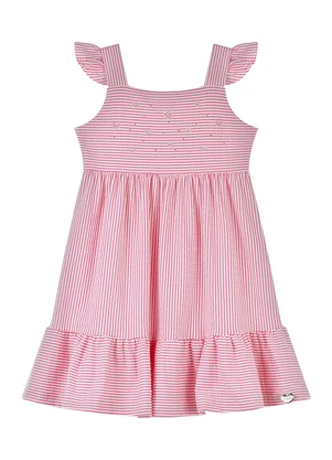 Alakazoo - Vestido Curto em Malha de Algodão Rosa - ALAKAZOO