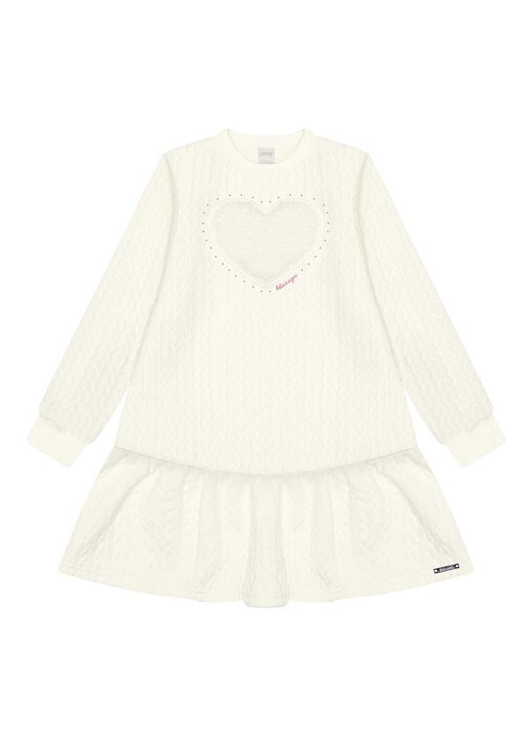 Alakazoo - Vestido Curto em Malha Matelassê Off White 2