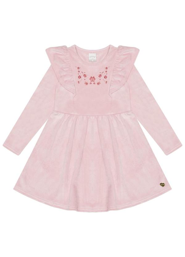 Alakazoo - Vestido Curto em Malha Plush Rosa 2