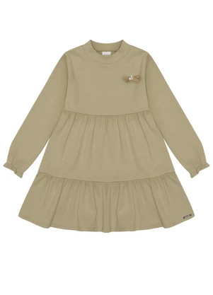 Alakazoo - Vestido Curto em Malha Texturizada Bege - ALAKAZOO