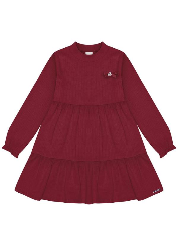 Alakazoo - Vestido Curto em Malha Texturizada Vermelho