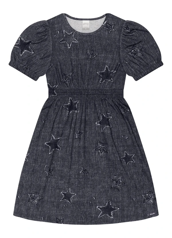 Alakazoo - Vestido Curto em Meia Malha Estampada Preto 2