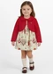 Alakazoo - Vestido Curto Estampado com Bolero Bege - variação: Bege