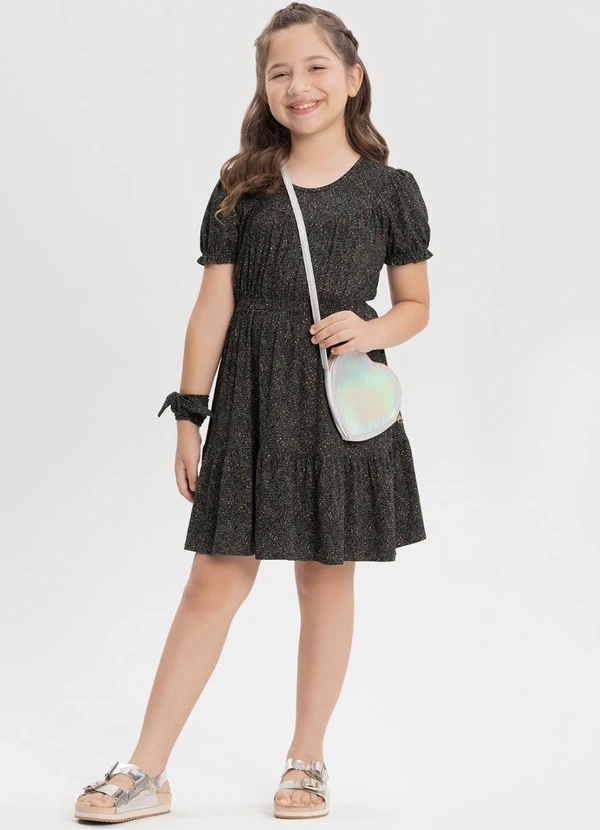 Alakazoo - Vestido Curto Estampado de em Malha Verde