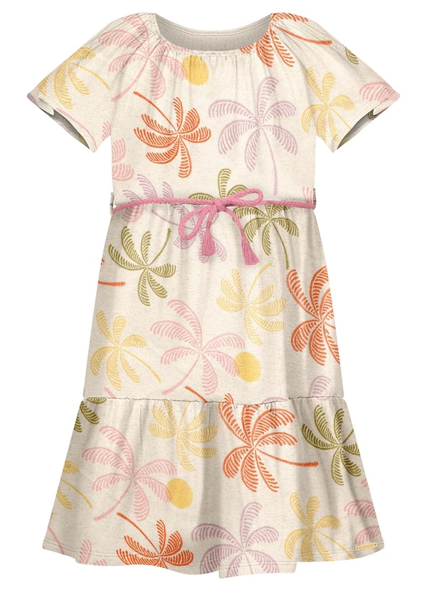 Alakazoo - Vestido Curto Estampado de Mangas Curtas Rosa 3