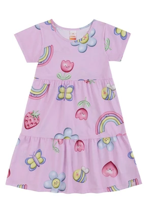 Vestido Curto Estampado Menina Marisol (Lilas) - MARISOL