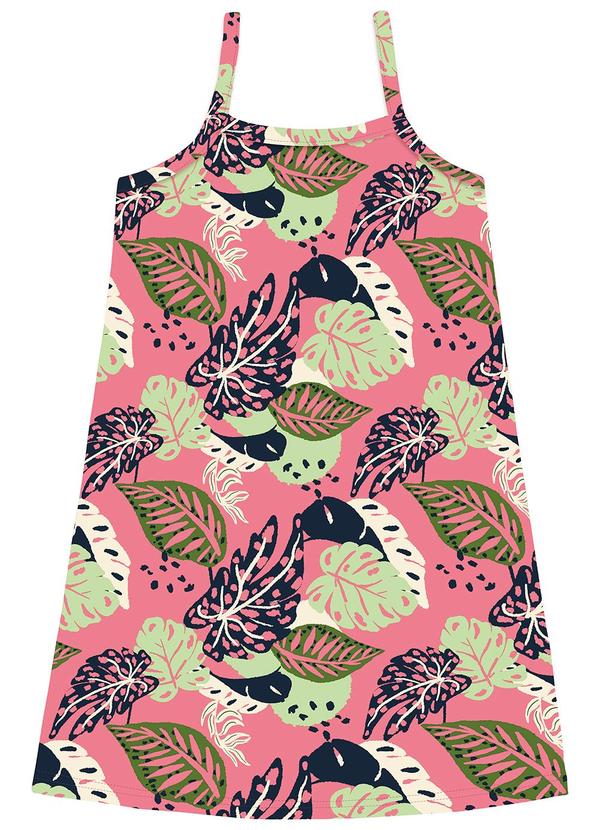 Malwee Kids - Vestido Curto Evasê Folhas Coral 2