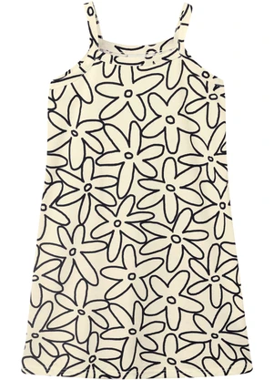 Malwee Kids - Vestido Curto Evasê Margaridas Off White - MALWEE KIDS