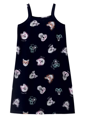 Malwee Kids - Vestido Curto Evasê Spitz Alemão Preto - MALWEE KIDS