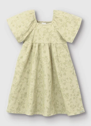 Carinhoso - Vestido Curto Floral Amplo Areia - CARINHOSO