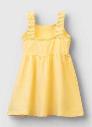 Carinhoso - Vestido Curto Godê com Bordado Amarelo - CARINHOSO