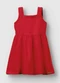 Carinhoso - Vestido Curto Godê com Bordado Vermelho - variação: Vermelho