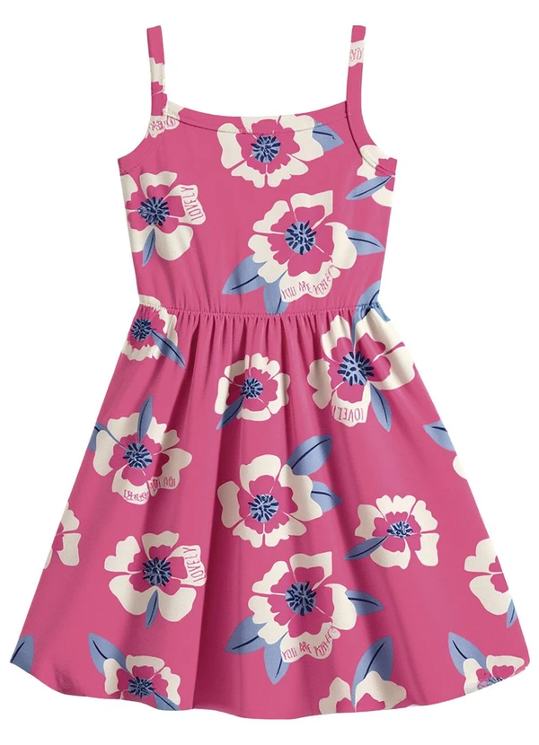 Malwee Kids - Vestido Curto Godê Floral Rosa