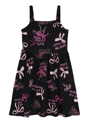 Malwee Kids - Vestido Curto Godê Laços Preto - MALWEE KIDS