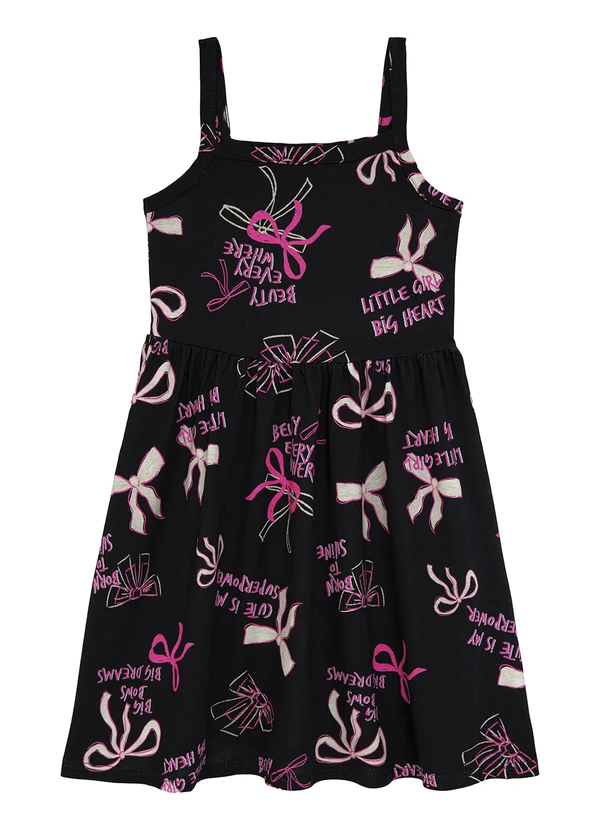 Malwee Kids - Vestido Curto Godê Laços Preto