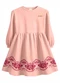 Carinhoso - Vestido Curto Godê Texturizado Rosê - variação: Rosê