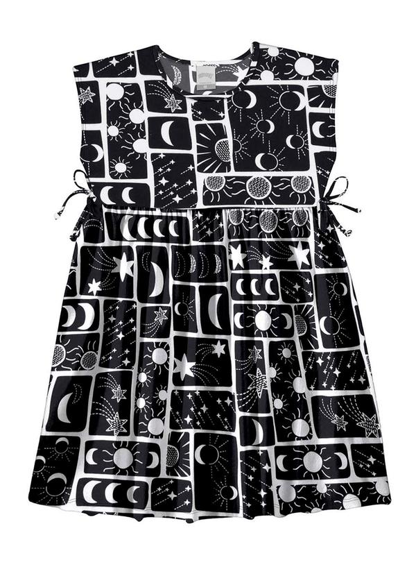 Alakazoo - Vestido Curto Infantil Amarração LateraisPreto