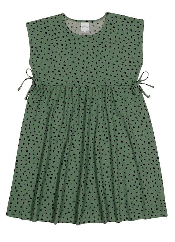 Alakazoo - Vestido Curto Infantil Amarração LateraisVerde