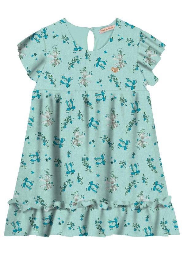 Trick Nick - Vestido Curto Infantil com Babados Azul