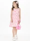 Alakazoo - Vestido Curto Infantil de Alças Estampado Azul - variação: Rosa