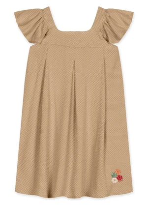 Lilica Ripilica - Vestido Curto Infantil Feminino Marrom - LILICA RIPILICA