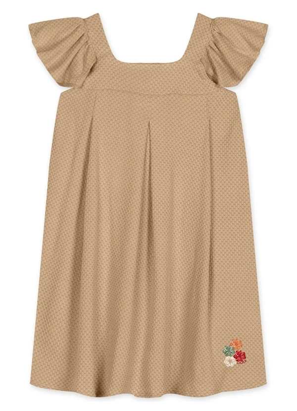 Lilica Ripilica - Vestido Curto Infantil Feminino Marrom